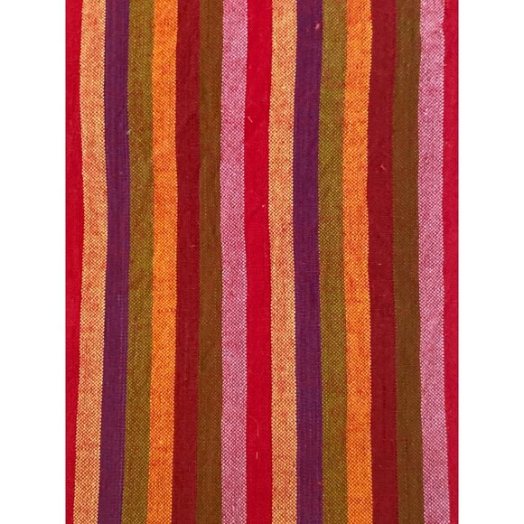VTG Fabric Stripe Boho Orange Pink Purple Green Quilting Sewing Cloth Arts Craft - Picture 3 of 8